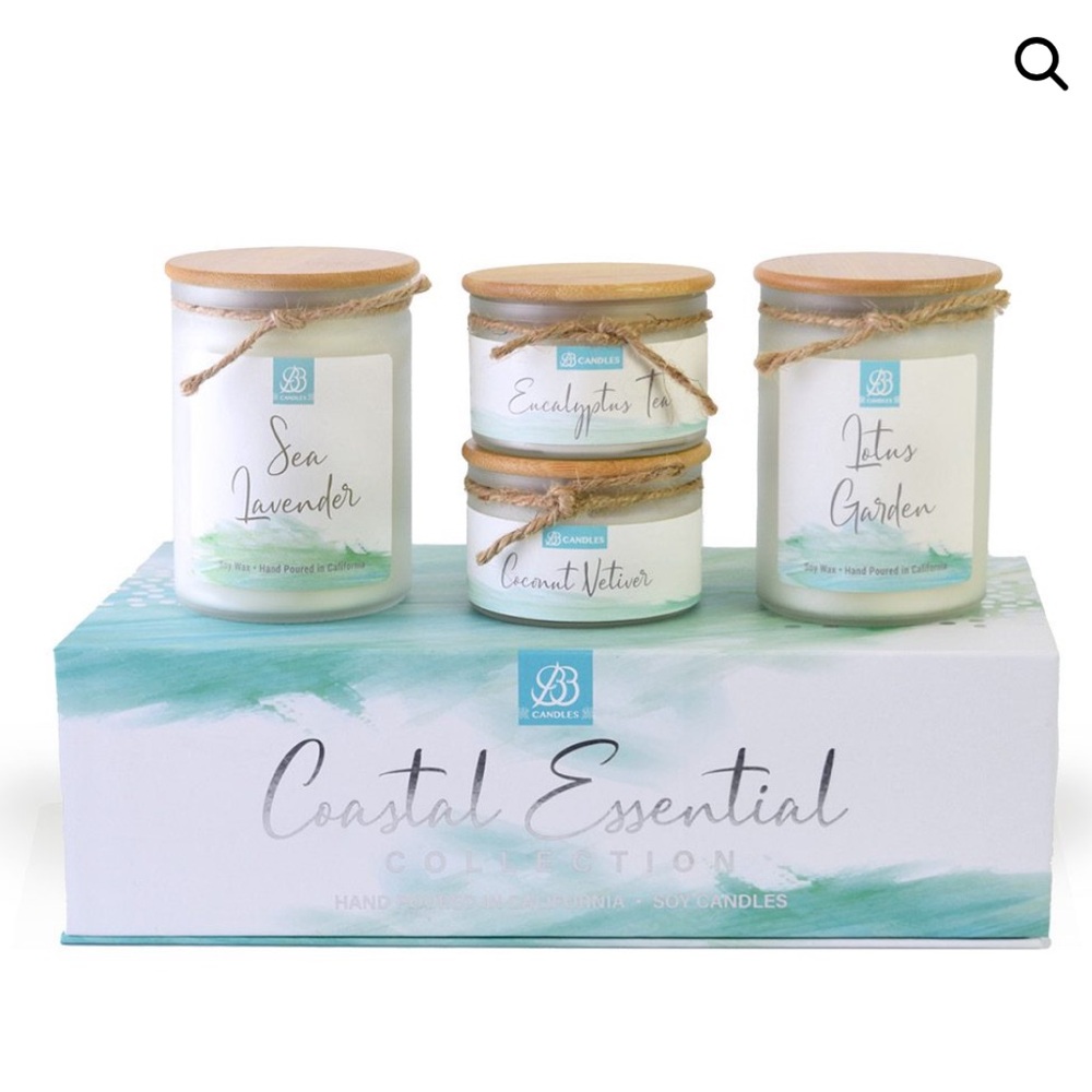 Coastal spa candle gift set